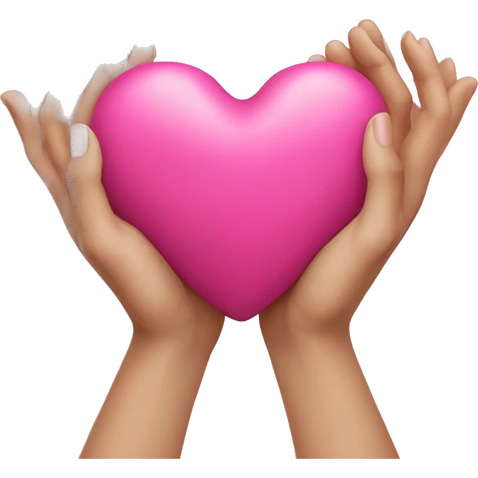 heart in hands pink heart  emoji