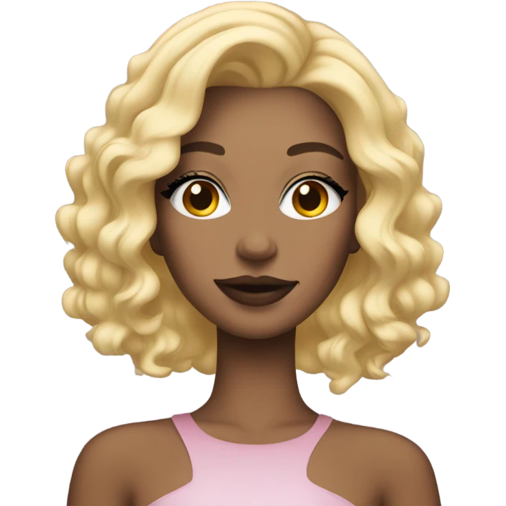 blonde girl with makeup emoji