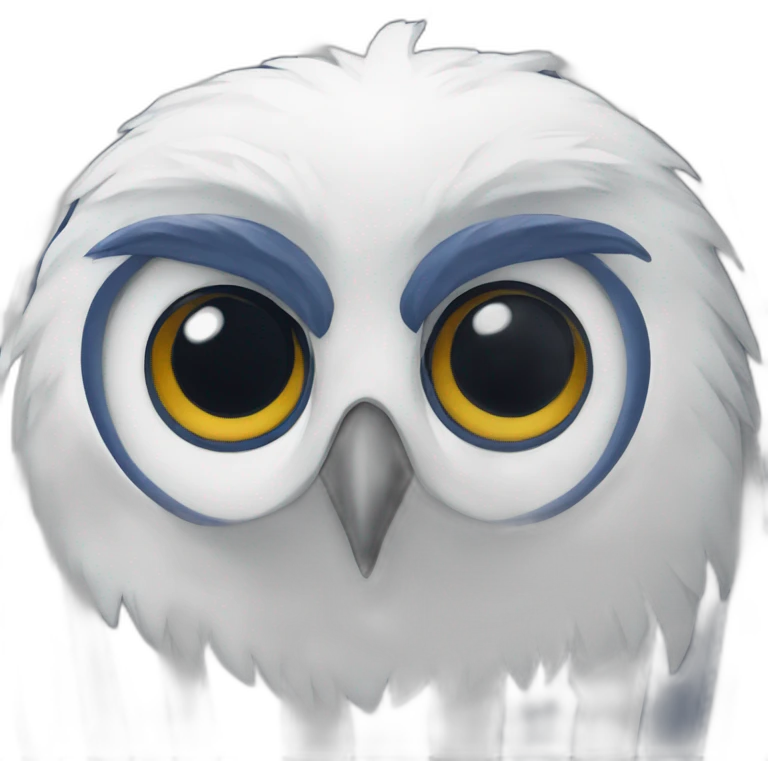 White Owl wearing dark blue and white striped shirt emoji