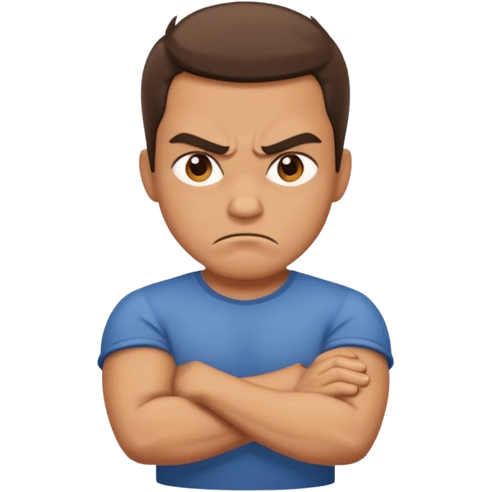 Angry man with crossed arms  emoji