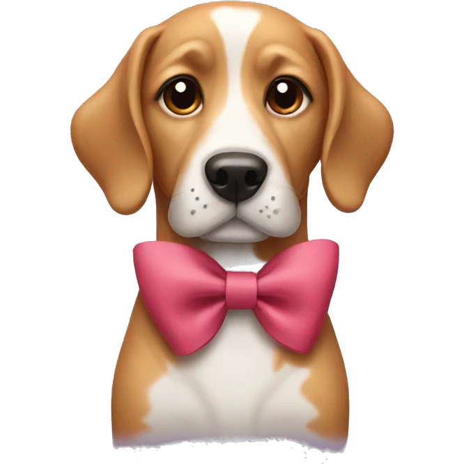 dog wearing bow emoji