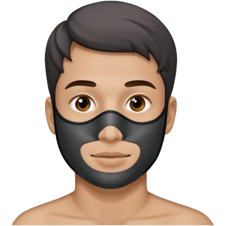 man, charcoal face mask emoji
