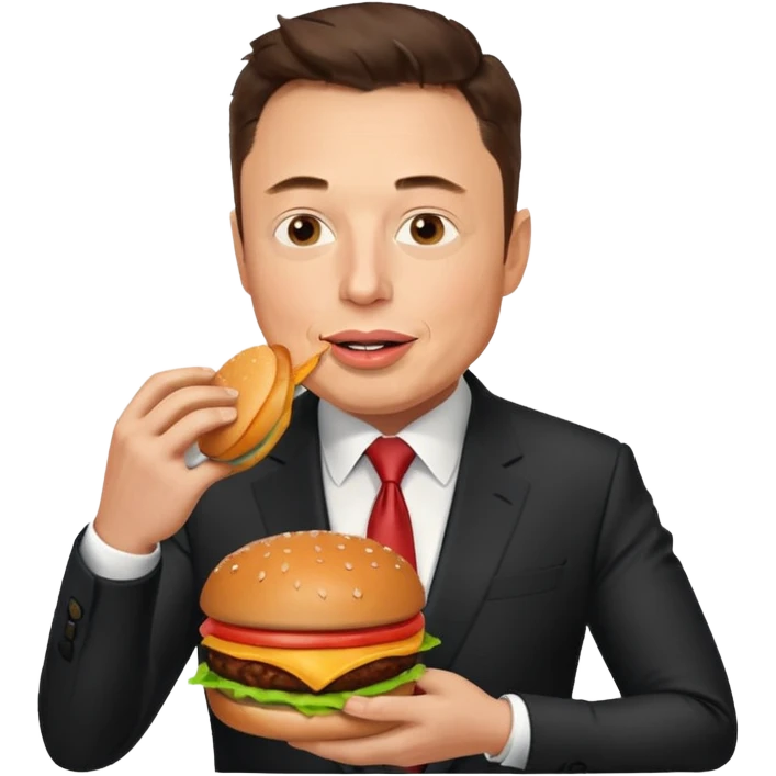 Elon mosk eats the burger  emoji