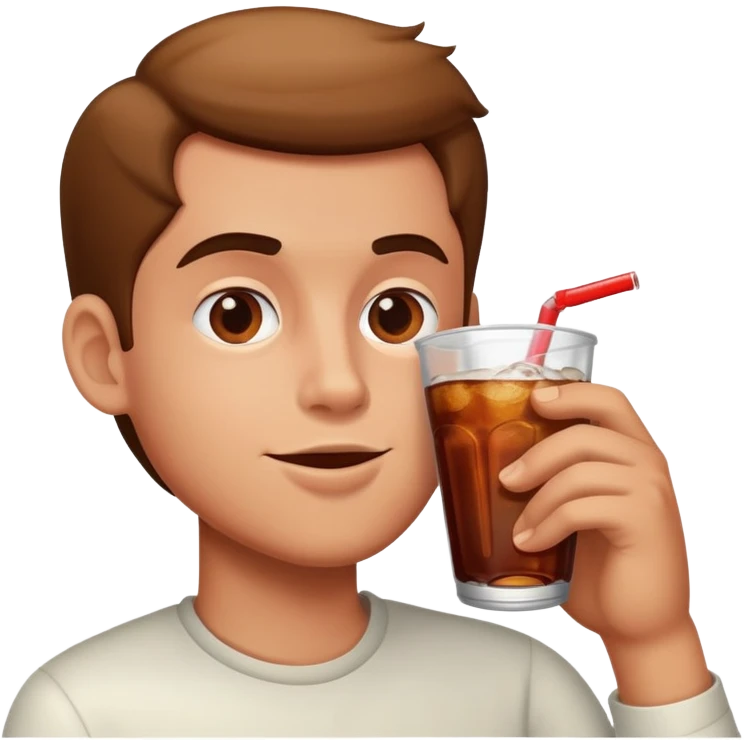 Guy drinking soda emoji