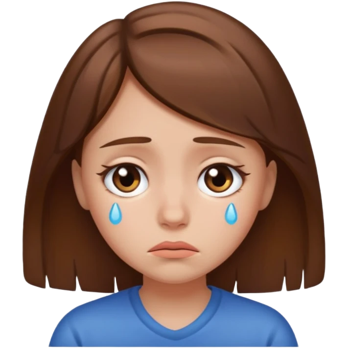 Sad brown hair girl emoji