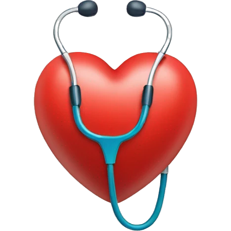 heart with a stethoscope wrapped around it emoji