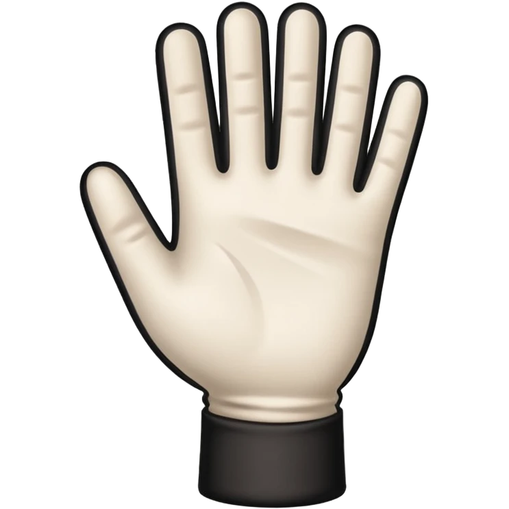 Apple emoji style cartoon hand, white glove, three black lines on the back emoji