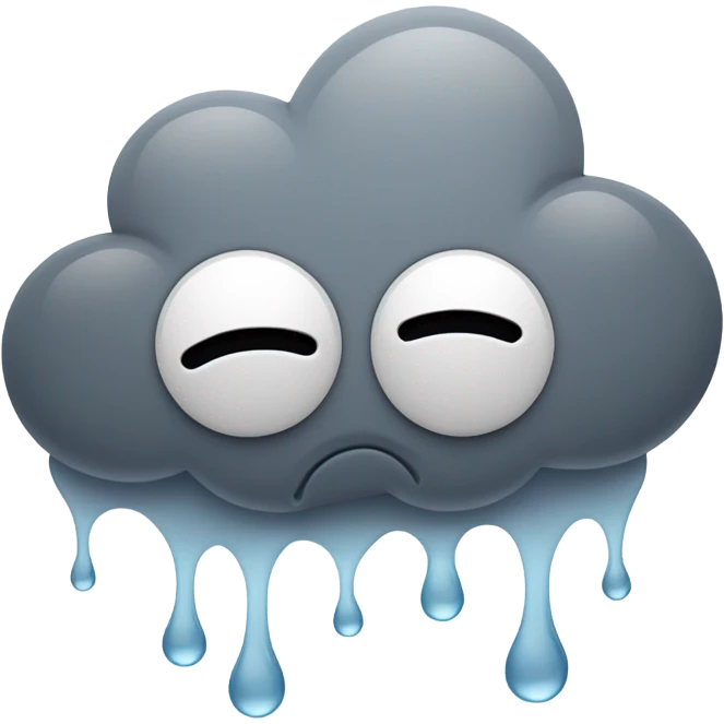 frown face emoji under raining cloud emoji emoji