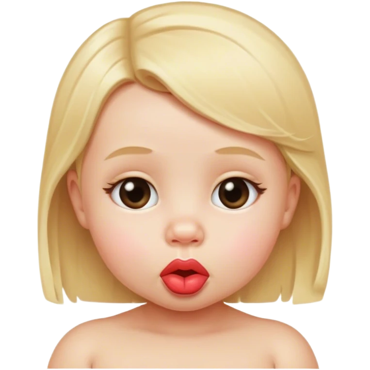 blonde baby puckered lips emoji