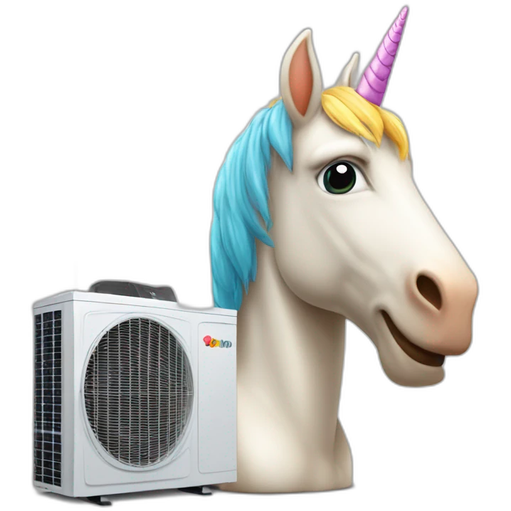 licorne on a heat pump emoji