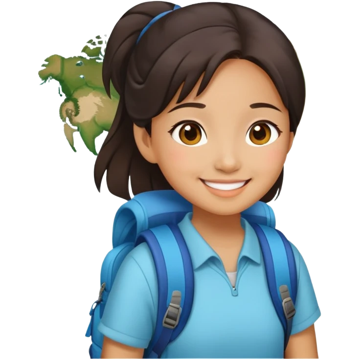 a chinese girl travel around world emoji