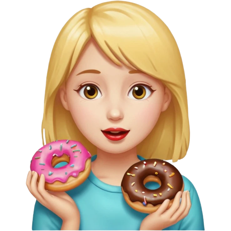 girl eating donuts emoji