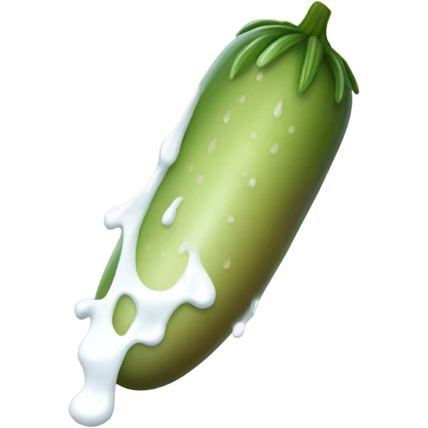 Light brown cucumber with white paint dripping  emoji