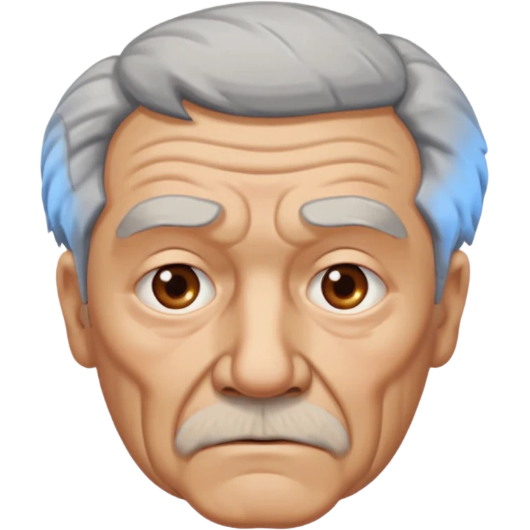 abuelo de pueblo serio y desconfiado con cuerpo busto emoji