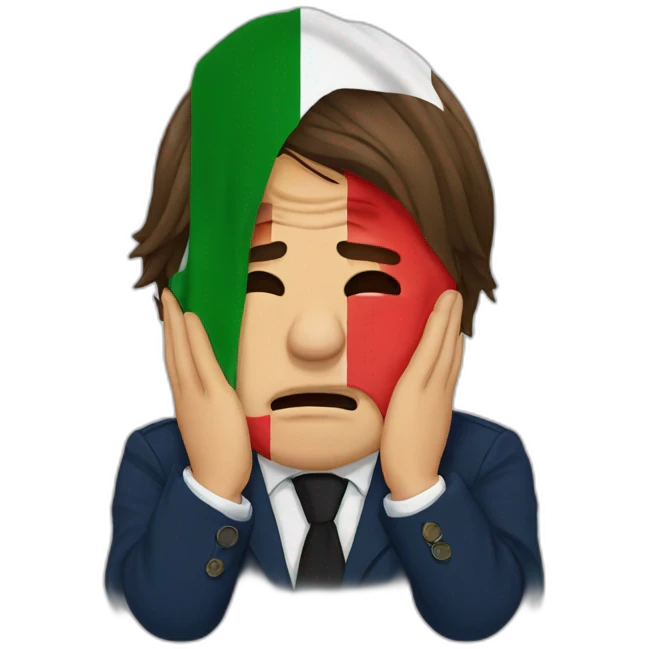 Antonio conte crying Italian flag emoji