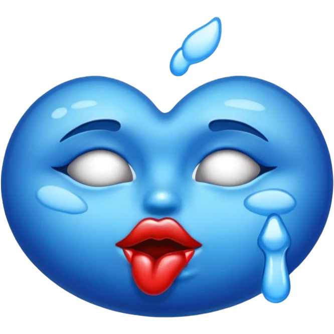 Blue kiss mark emoji