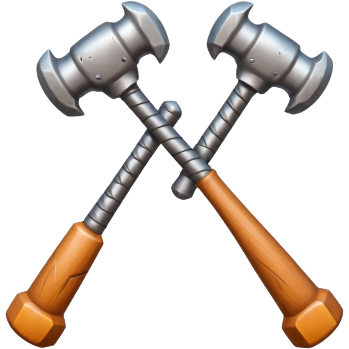 croisement de 2 marteaux (en mode duel, qui des deux va gagner) emoji