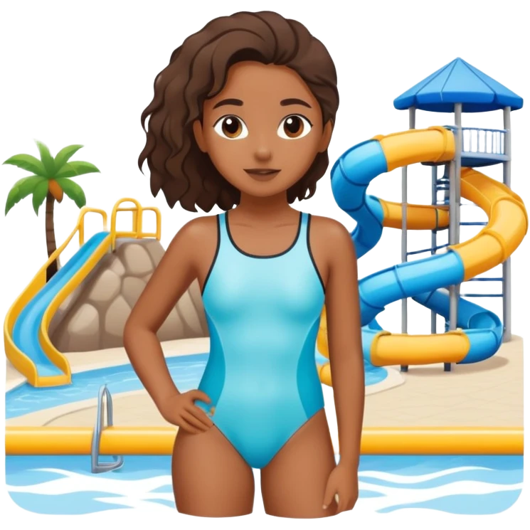a african american girl at a waterpark emoji