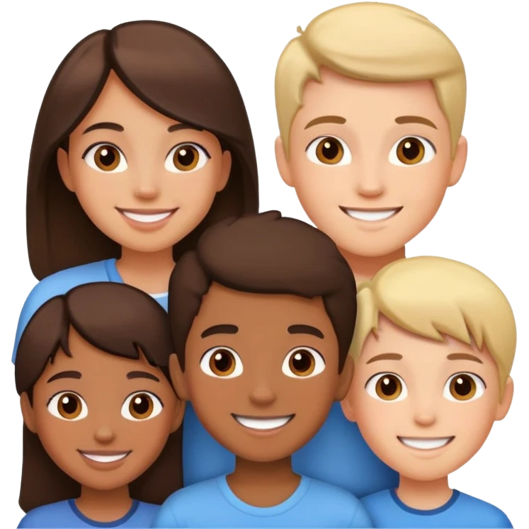 girl with boys and girls around her emoji