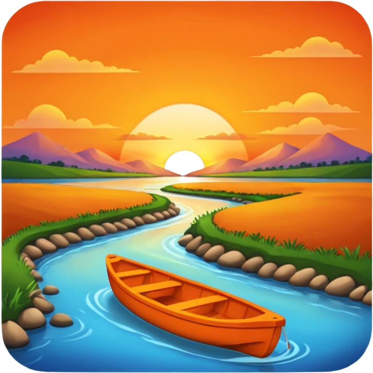 sunset overlooking river  emoji