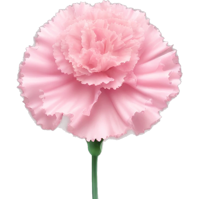Carnation "A pastel pink carnation with frilled, glowing edges, surrounded by tiny glittering particles and a soft, dreamy aura." emoji