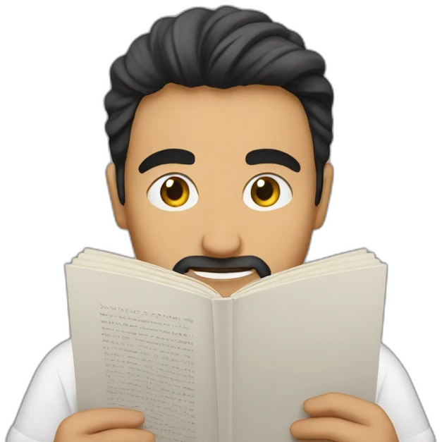 Ali abdaal reading  emoji