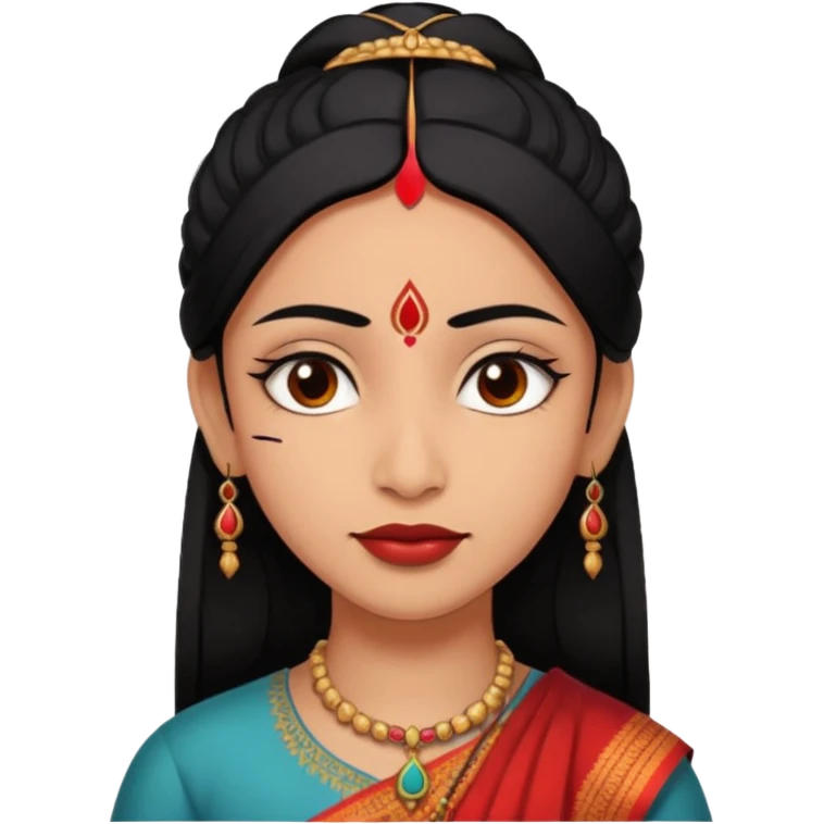 mache ienen inder miot roten punkt auf stirn schwarze haare und braune haut emoji