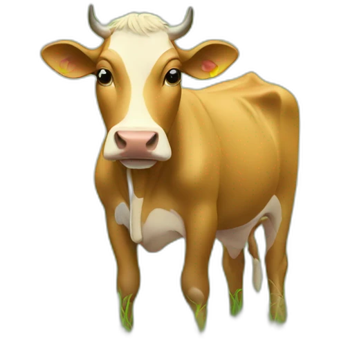 tan cow eating grass emoji