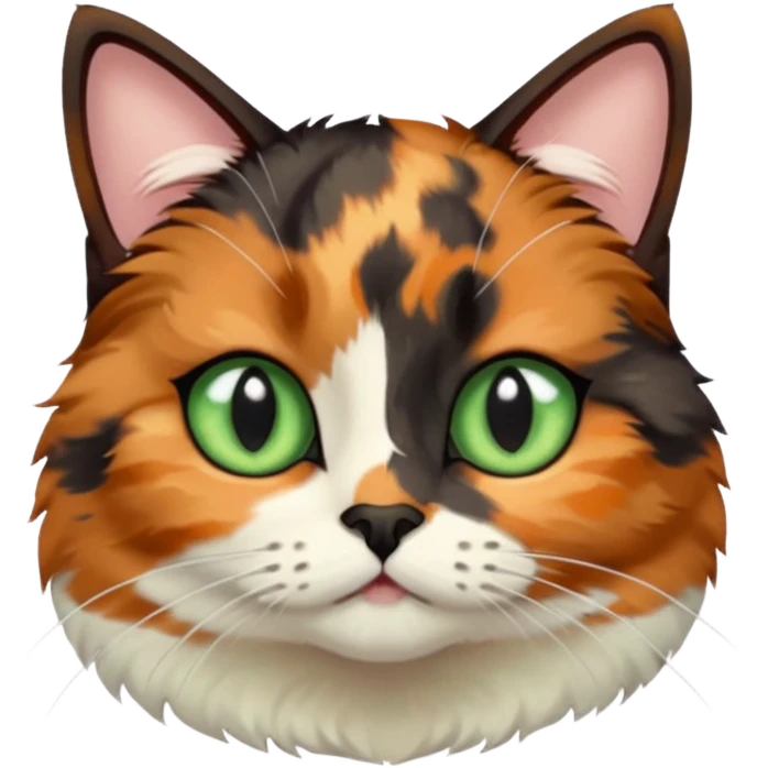 dark tortoiseshell cat pastel green eyes emoji