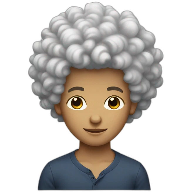 white boy with  afro curls emoji