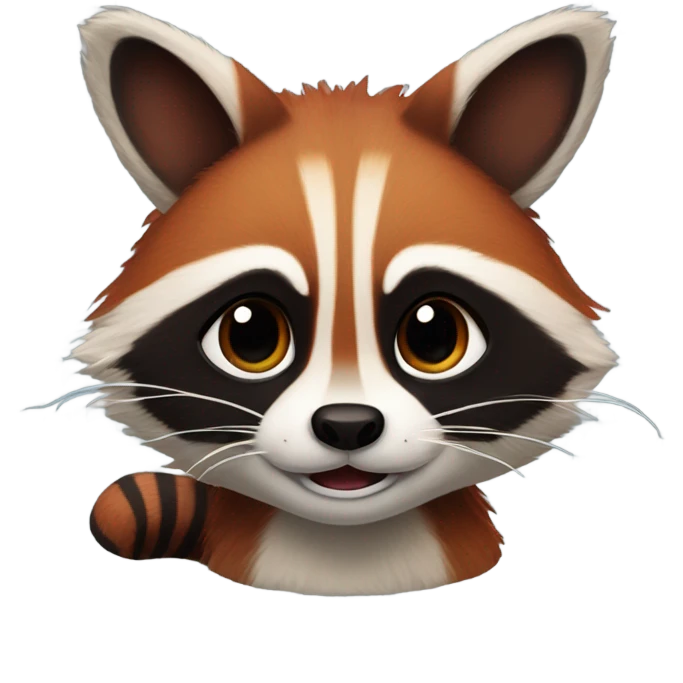 1 male raccoon and 1 female red panda emoji