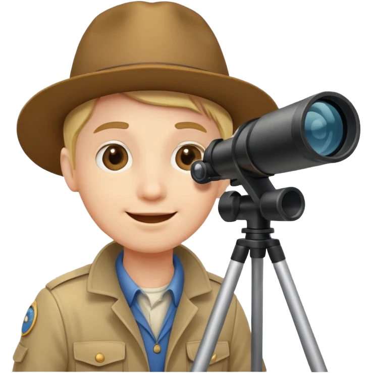 happy explorer peering through a telescope emoji
