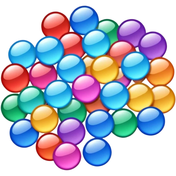  scattered glitter, sparkling and shining in multiple colors. Rounded, glossy, smooth, soft shadows, white background.
 emoji