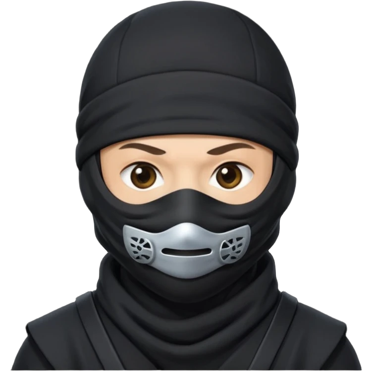  Ninja with mask covering mouth emoji