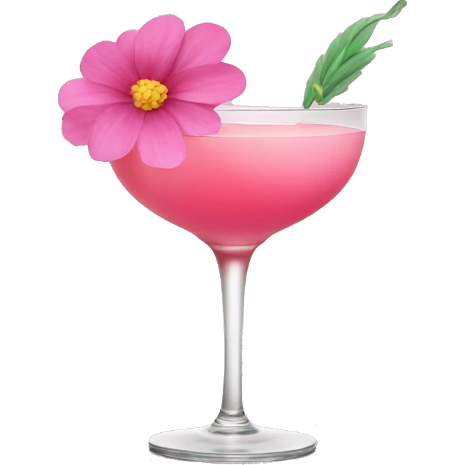 Pink Cocktail with flowers  emoji