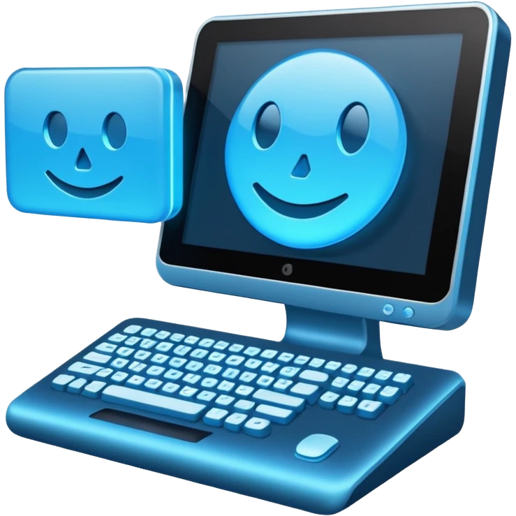 computer with  code emoji