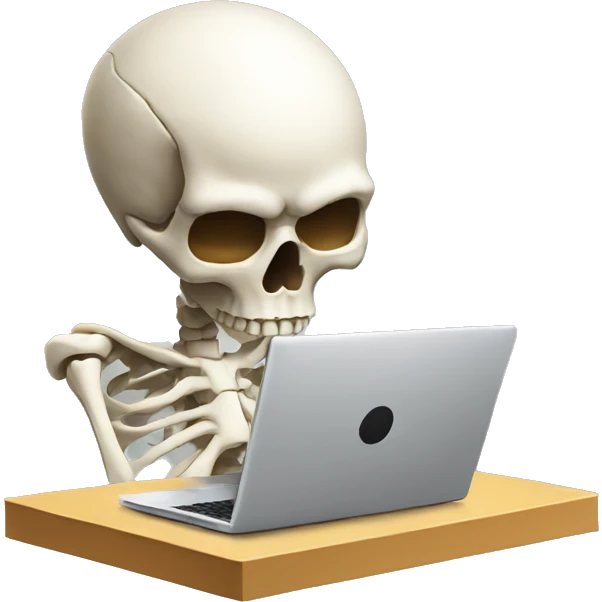 skull working on laptop emoji