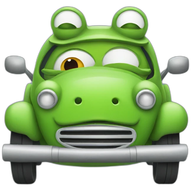 mr frog driving emoji