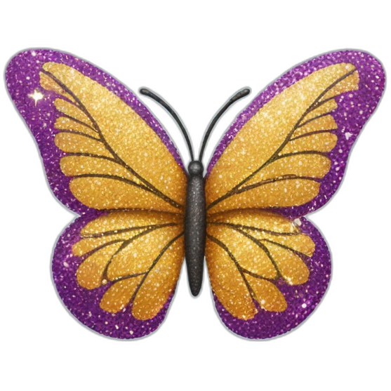 Glitter butterfly emoji