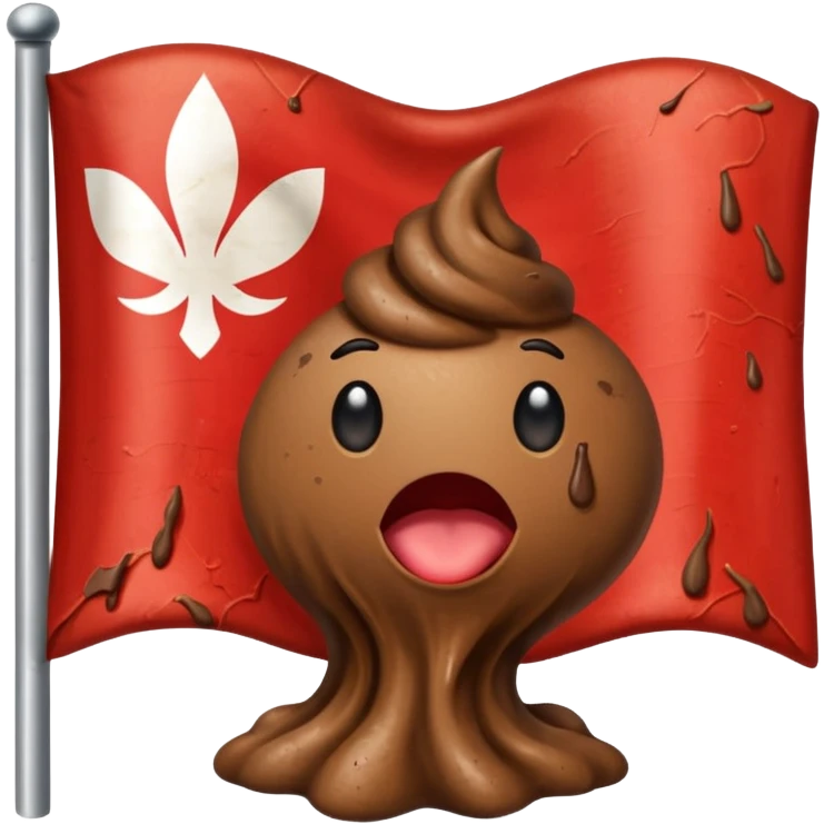 Make a Indonesian flag but there's poop inside the flag emoji