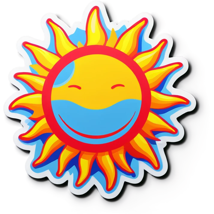 Pop art sun emoji