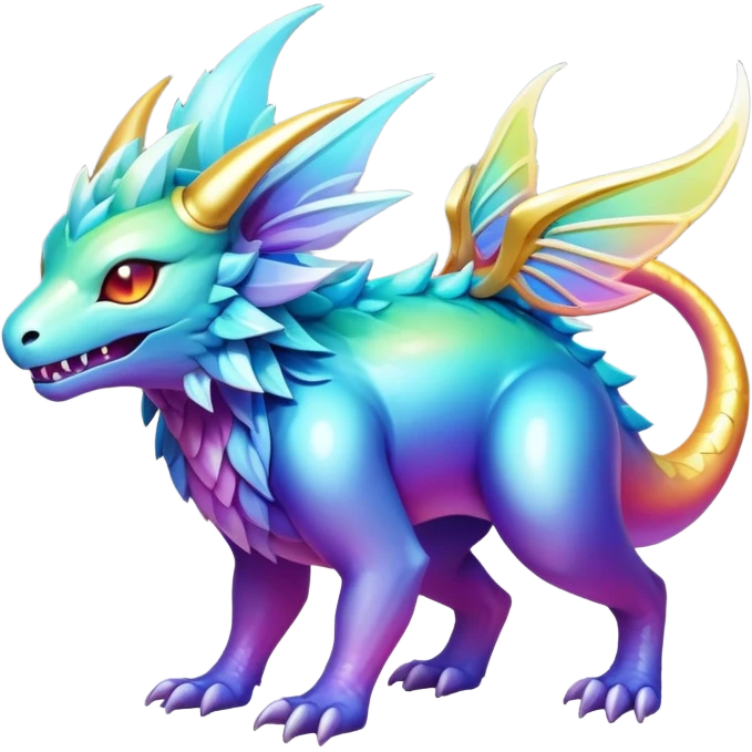 Epic legendary complex detailed iridescent gradients aesthetic-Fakémon-creature-scenery emoji
