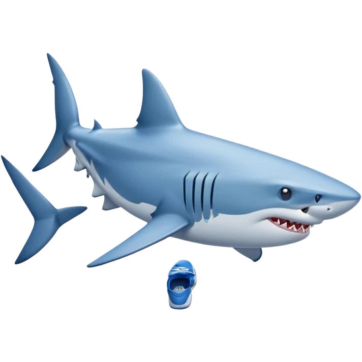 A shark with blue nike shoes  emoji