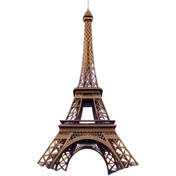 Cinematic Realistic Eiffel Tower Landmark Emoji, depicted with the iconic iron lattice structure against a twilight sky rendered with dramatic, luminous lighting and intricate detail. emoji