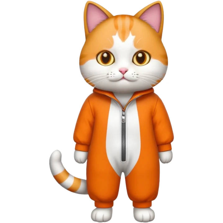 Cat wearing jumpsuit emoji
