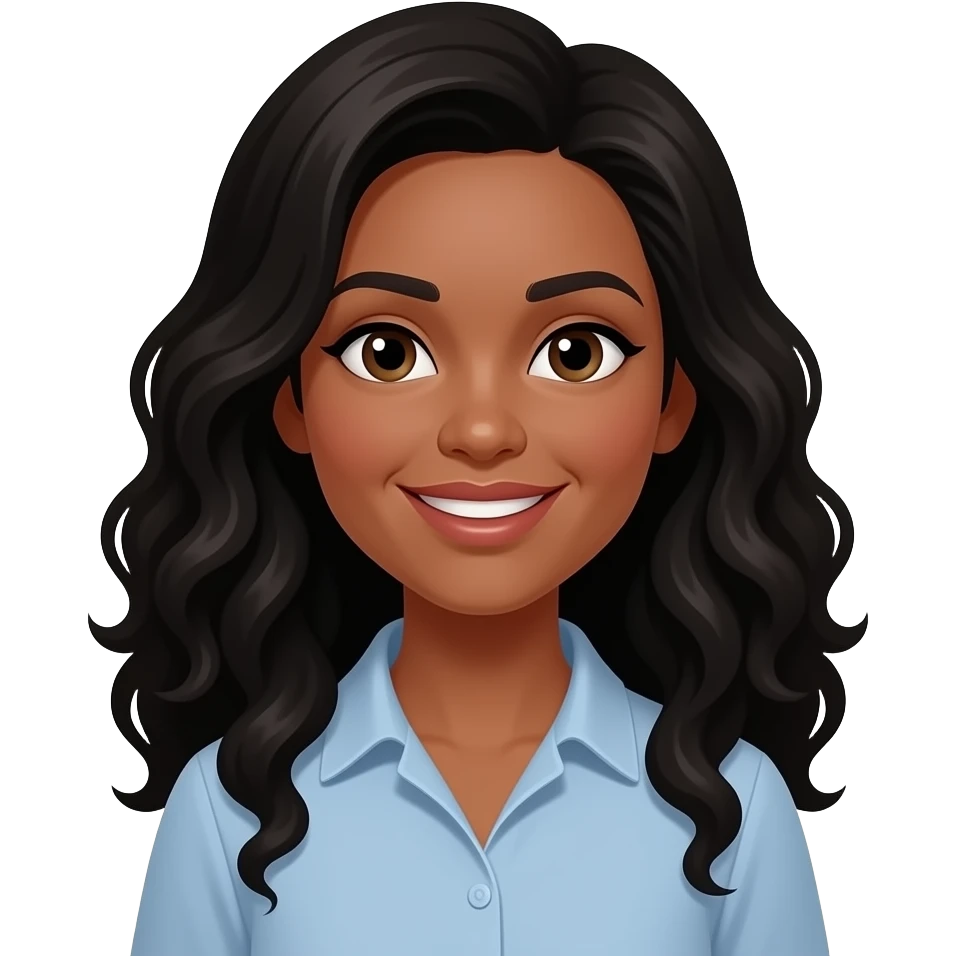 tan long curly black hair teacher emoji