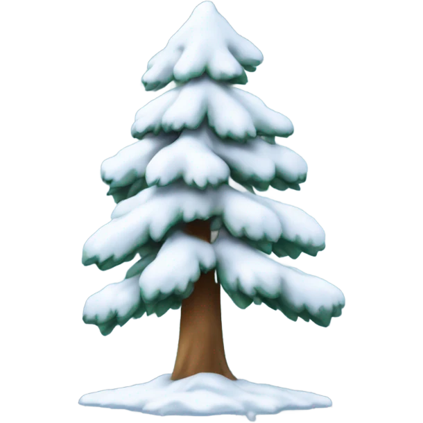 Snowy pine tree no fallen snow emoji