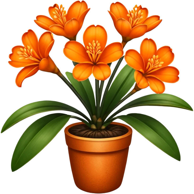 Clivia plant with six petals on the flowers emoji