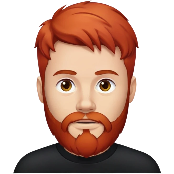 Guy with red colored beard, dark hair and Black Pullover emoji