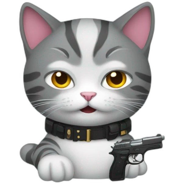 Cat with a gun emoji
